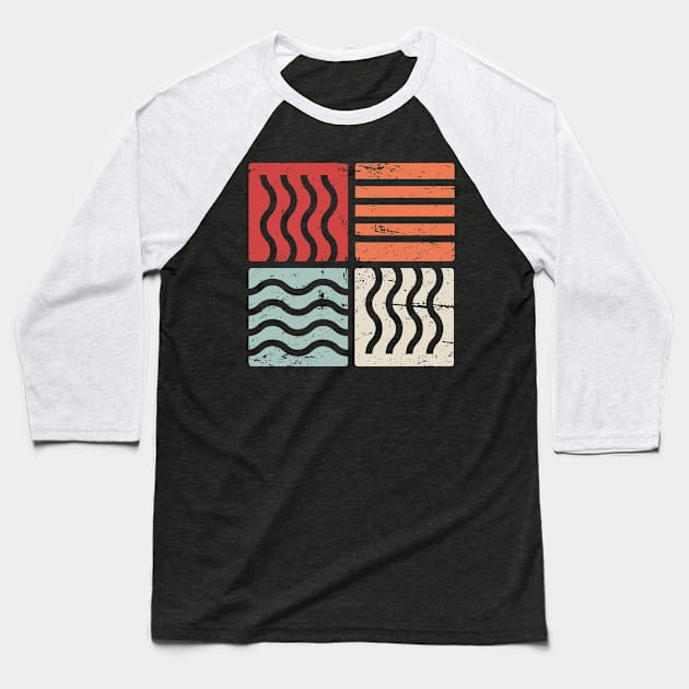 Retro Minimal Four Elements Baseball T-Shirt by MeatMan